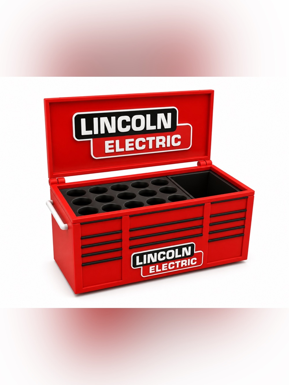 Lincoln Electric Mini Toolbox Pen And Trinket Holder Desk Top Organizer